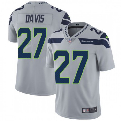 Seattle Seahawks #27 Mike Davis Grey Alternate Men's Stitched Vapor Untouchable Limited Jersey Men's cheap jerseys for sale - CheapJerseys.Shop