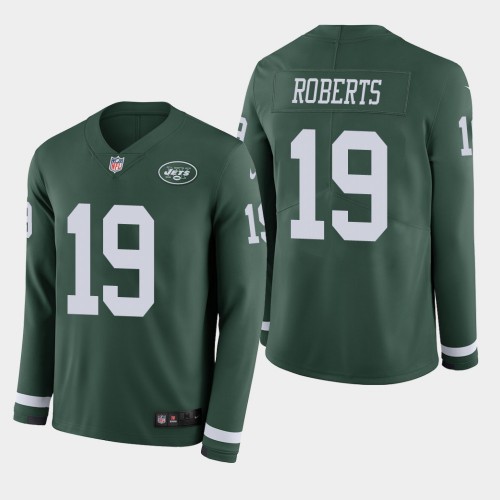 New York Jets #19 Andre Roberts Green Team Color Men's Stitched Limited Therma Long Sleeve Jersey Men's cheap jerseys for sale - CheapJerseys.Shop