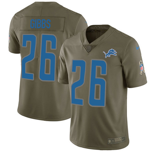 Lions #26 Jahmyr Gibbs Olive Men's Stitched Limited 2017 Salute To Service Jersey cheap jerseys for sale - CheapJerseys.Shop