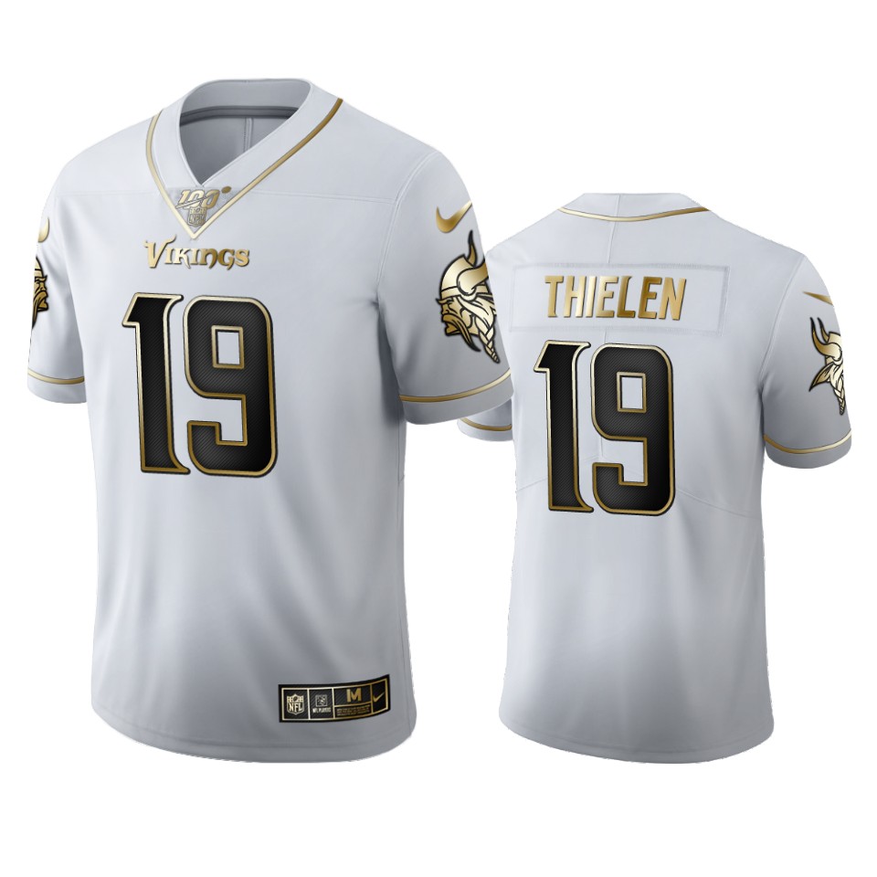 Minnesota Vikings #19 Adam Thielen Men's White Golden Edition Vapor Limited 100 Jersey cheap jerseys for sale - CheapJerseys.Shop