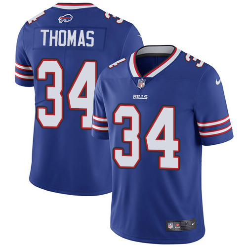 Buffalo Bills #34 Thurman Thomas Royal Blue Team Color Men's Stitched Vapor Untouchable Limited Jersey Men's cheap jerseys for sale - CheapJerseys.Shop