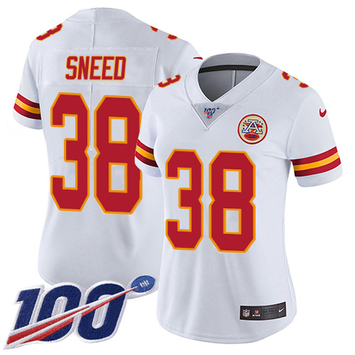 Chiefs #38 L'Jarius Sneed White Women's Stitched 100th Season Vapor Limited Jersey cheap jerseys for sale - CheapJerseys.Shop