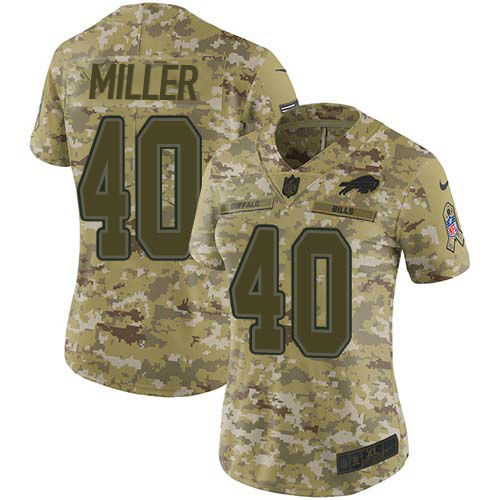 Bills #40 Von Miller Camo Women's Stitched Limited 2018 Salute To Service Jersey cheap jerseys for sale - CheapJerseys.Shop