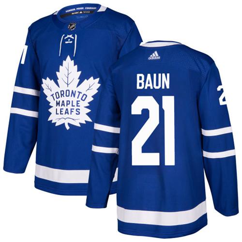 Maple Toronto Maple Leafs #21 Bobby Baun Blue Home Authentic Stitched Jersey Men's cheap jerseys for sale - CheapJerseys.Shop