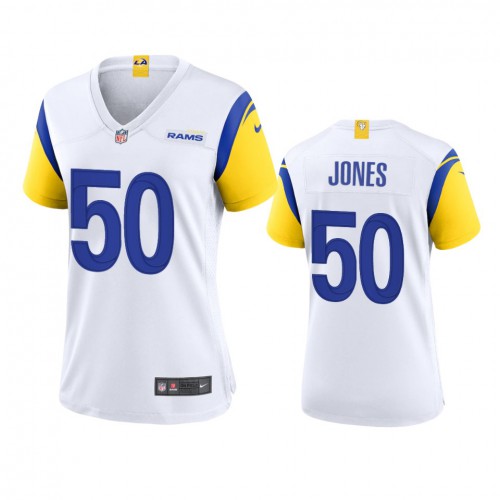 Los Angeles Los Angeles Rams #50 Ernest Jones Women's Alternate Game Jersey - White Womens cheap jerseys for sale - CheapJerseys.Shop