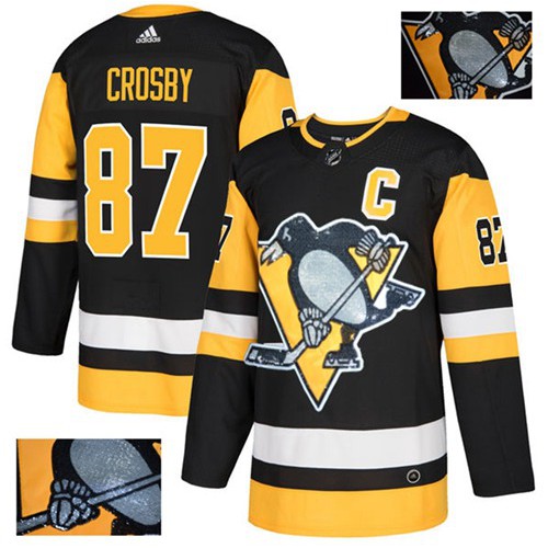 Pittsburgh Penguins #87 Sidney Crosby Black Home Authentic Fashion Gold Stitched Jersey Men's cheap jerseys for sale - CheapJerseys.Shop