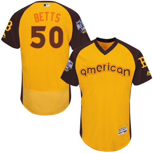 Boston Red Sox #50 Mookie Betts Gold Flexbase Authentic Collection 2016 All-Star American League Stitched Jersey Men's cheap jerseys for sale - CheapJerseys.Shop