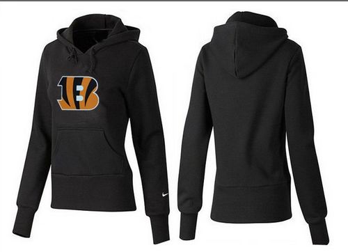 Women's Cincinnati Bengals Logo Pullover Hoodie Black cheap jerseys for sale - CheapJerseys.Shop