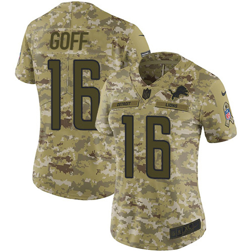 Detroit Lions #16 Jared Goff Camo Women's Stitched Limited 2018 Salute To Service Jersey cheap jerseys for sale - CheapJerseys.Shop