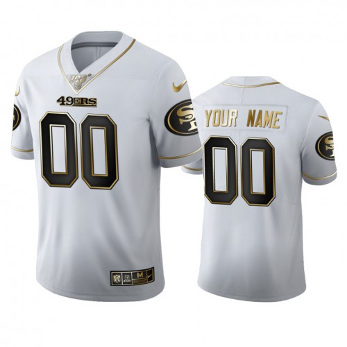 San Francisco 49ers Custom Men's White Golden Edition Vapor Limited 100 Jersey cheap jerseys for sale - CheapJerseys.Shop