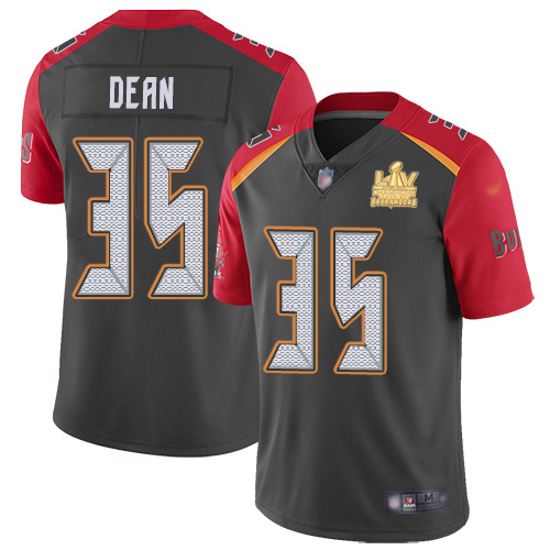 Tampa Bay Buccaneers #35 Jamel Dean Gray Men's Super Bowl LV Champions Patch Stitched Limited Inverted Legend Jersey Men's cheap jerseys for sale - CheapJerseys.Shop