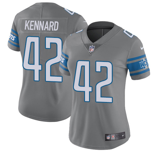 Detroit Lions #42 Devon Kennard Gray Women's Stitched Limited Rush Jersey Womens cheap jerseys for sale - CheapJerseys.Shop
