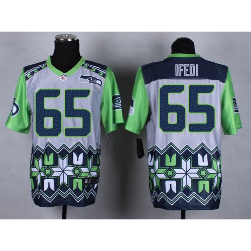 Seattle Seahawks #65 Germain Ifedi Grey Men's Stitched Elite Noble Fashion Jersey Men's cheap jerseys for sale - CheapJerseys.Shop
