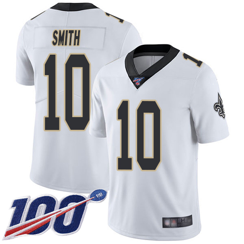 New Orleans Saints #10 Tre'Quan Smith White Men's Stitched 100th Season Vapor Limited Jersey Men's cheap jerseys for sale - CheapJerseys.Shop
