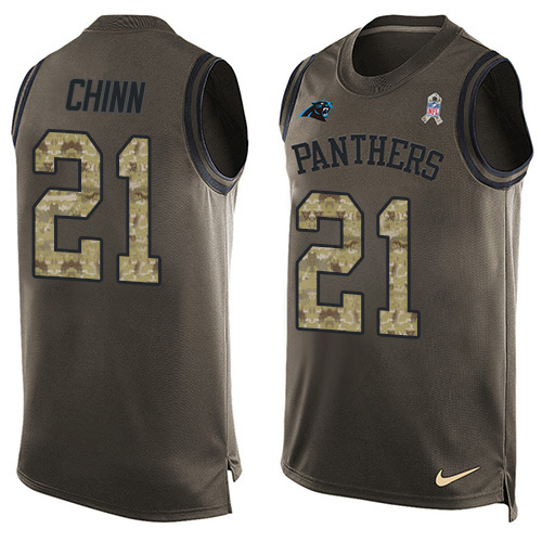 Panthers #21 Jeremy Chinn Green Men's Stitched Limited Salute To Service Tank Top Jersey cheap jerseys for sale - CheapJerseys.Shop