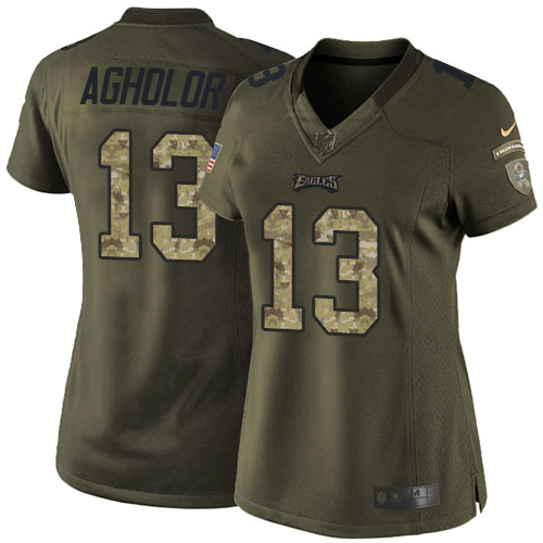 Philadelphia Eagles #13 Nelson Agholor Green Women's Stitched Limited 2015 Salute to Service Jersey Womens cheap jerseys for sale - CheapJerseys.Shop