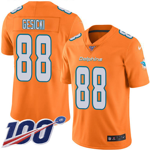 Dolphins #88 Mike Gesicki Orange Youth Stitched Limited Rush 100th Season Jersey cheap jerseys for sale - CheapJerseys.Shop