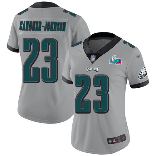 Eagles #23 C.J. Gardner-Johnson Silver Super Bowl LVII Patch Women's Stitched Limited Inverted Legend Jersey cheap jerseys for sale - CheapJerseys.Shop