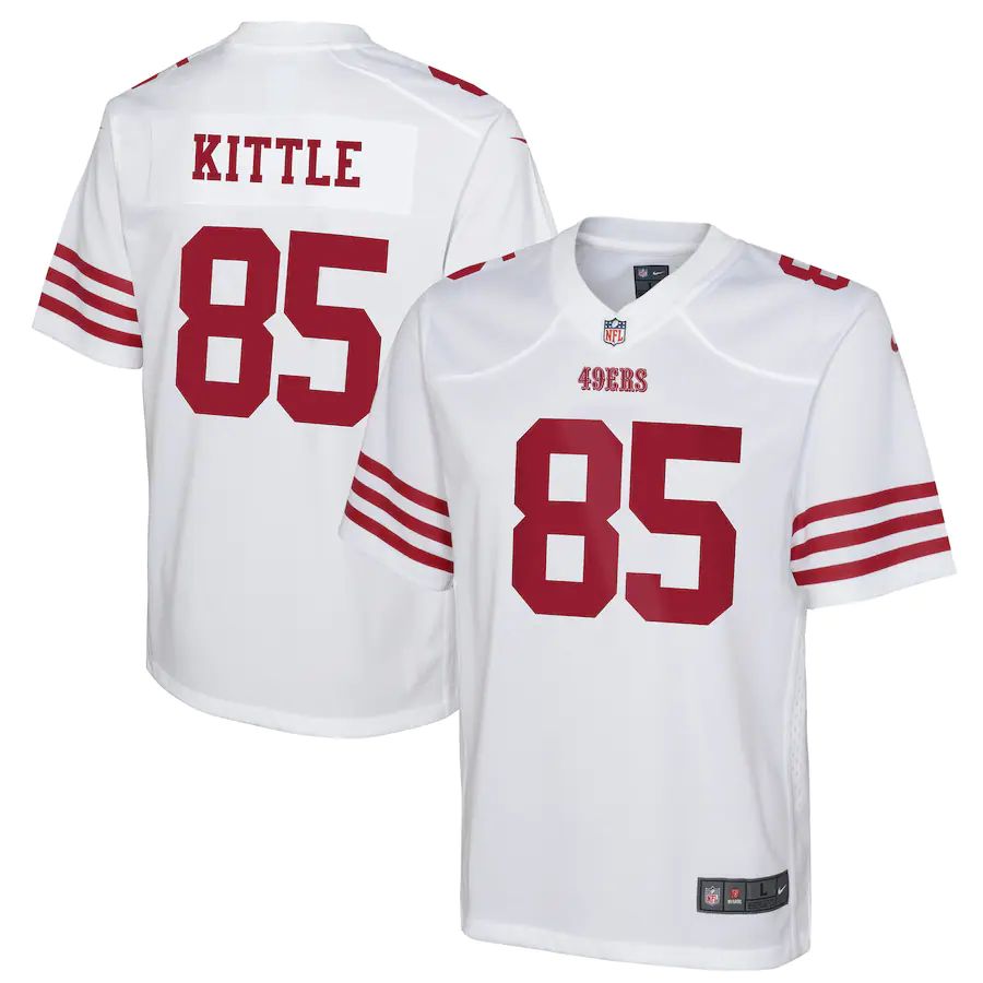 San Francisco 49ers #85 George Kittle White Youth 2022-23 Game Jersey cheap jerseys for sale - CheapJerseys.Shop
