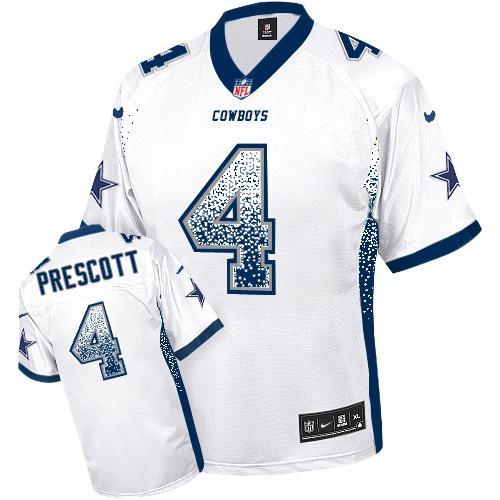 Cowboys #4 Dak Prescott White Men's Stitched Elite Drift Fashion Jersey cheap jerseys for sale - CheapJerseys.Shop