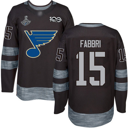 St. Louis Blues #15 Robby Fabbri Black 1917-2017 100th Anniversary Stanley Cup Champions Stitched Jersey Men's cheap jerseys for sale - CheapJerseys.Shop
