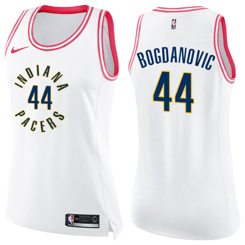 Indiana Pacers #44 Bojan Bogdanovic White/Pink Womens Swingman Fashion Jersey Womens cheap jerseys for sale - CheapJerseys.Shop