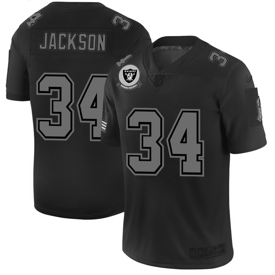 Raiders #34 Bo Jackson Men's Black 2019 Salute To Service Limited Stitched Jersey cheap jerseys for sale - CheapJerseys.Shop
