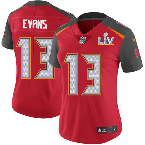 Buccaneers #13 Mike Evans Red Team Color Women's Super Bowl LV Bound Stitched Vapor Untouchable Limited Jersey cheap jerseys for sale - CheapJerseys.Shop