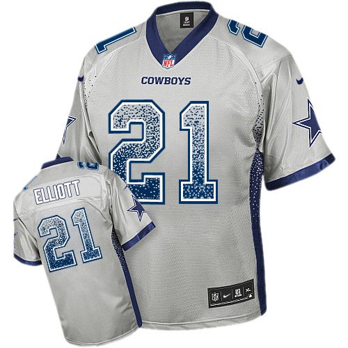 Cowboys #21 Ezekiel Elliott Grey Men's Stitched Elite Drift Fashion Jersey cheap jerseys for sale - CheapJerseys.Shop