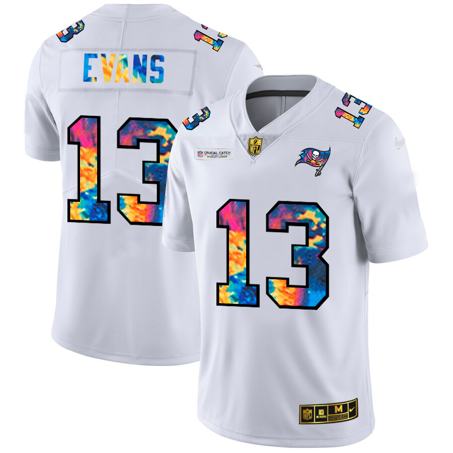 Tampa Bay Buccaneers #13 Mike Evans Men's White Multi-Color 2020 Crucial Catch Limited Jersey cheap jerseys for sale - CheapJerseys.Shop