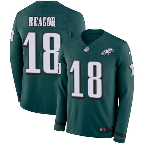 Philadelphia Eagles #18 Jalen Reagor Green Team Color Youth Stitched Limited Therma Long Sleeve Jersey Youth cheap jerseys for sale - CheapJerseys.Shop
