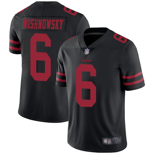 San Francisco 49ers #6 Mitch Wishnowsky Black Alternate Men's Stitched Vapor Untouchable Limited Jersey Men's cheap jerseys for sale - CheapJerseys.Shop