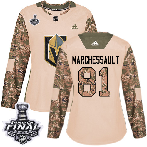 Golden Vegas Golden Knights #81 Jonathan Marchessault Camo Authentic 2017 Veterans Day 2018 Stanley Cup Final Women's Stitched Jersey Womens cheap jerseys for sale - CheapJerseys.Shop