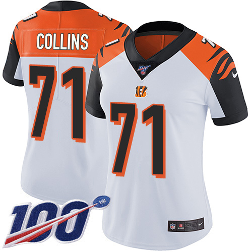 Bengals #71 La'el Collins White Women's Stitched 100th Season Vapor Untouchable Limited Jersey cheap jerseys for sale - CheapJerseys.Shop