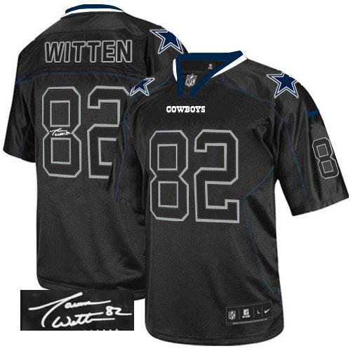 Dallas Cowboys #82 Jason Witten Lights Out Black Men's Stitched Elite Autographed Jersey Men's cheap jerseys for sale - CheapJerseys.Shop