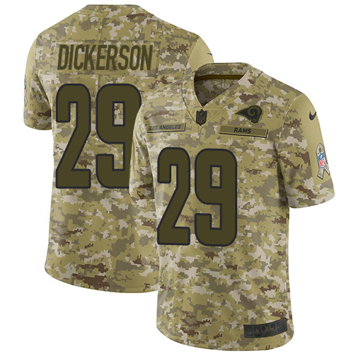 Rams #29 Eric Dickerson Camo Men's Stitched Limited 2018 Salute To Service Jersey cheap jerseys for sale - CheapJerseys.Shop