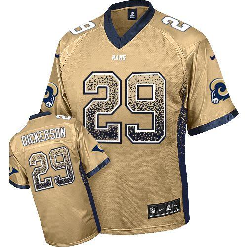 Rams #29 Eric Dickerson Gold Men's Stitched Elite Drift Fashion Jersey cheap jerseys for sale - CheapJerseys.Shop