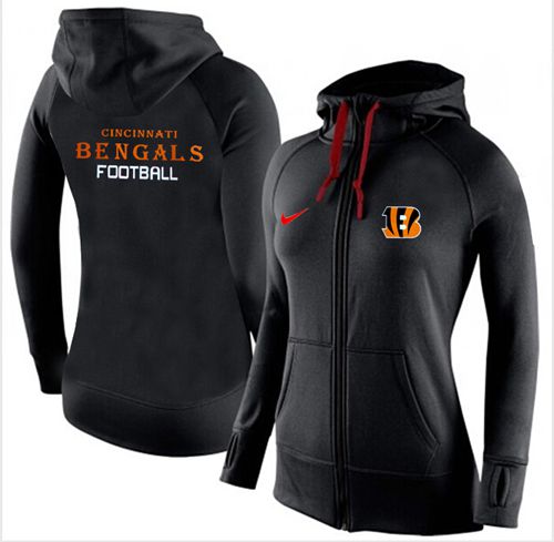 Women's Cincinnati Bengals Full-Zip Performance Hoodie Black cheap jerseys for sale - CheapJerseys.Shop