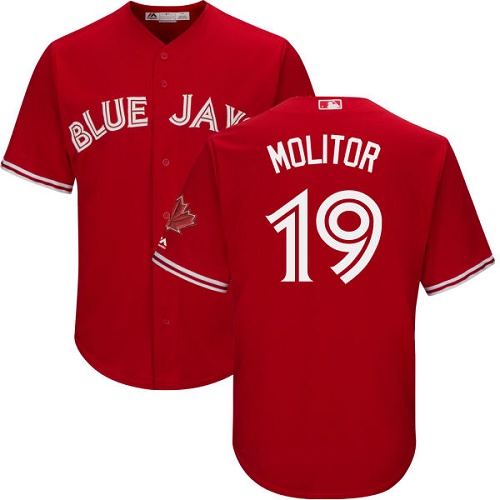 Toronto Blue Jays #19 Paul Molitor Red Cool Base Canada Day Stitched Youth Jersey Youth cheap jerseys for sale - CheapJerseys.Shop