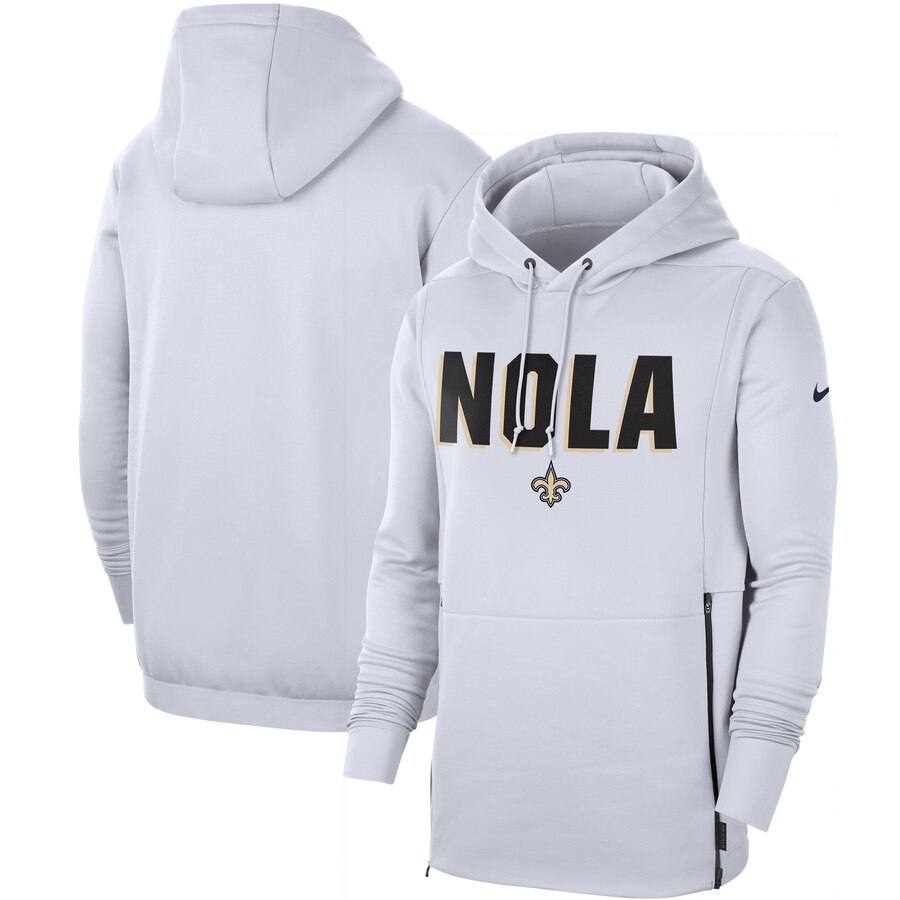 New Orleans Saints Sideline Local Performance Pullover Hoodie White cheap jerseys for sale - CheapJerseys.Shop