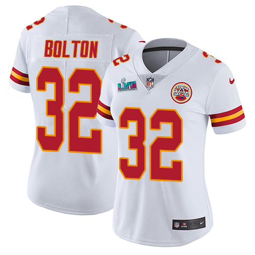 Chiefs #32 Nick Bolton White Super Bowl LVII Patch Women's Stitched Vapor Untouchable Limited Jersey cheap jerseys for sale - CheapJerseys.Shop
