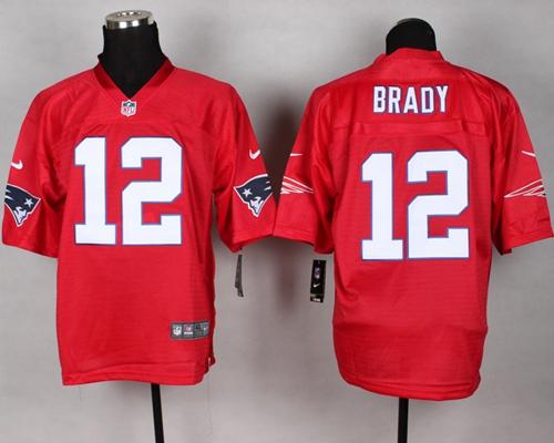 Patriots #12 Tom Brady Red Men's Stitched Elite QB Practice Jersey cheap jerseys for sale - CheapJerseys.Shop