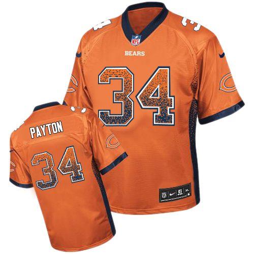 Bears #34 Walter Payton Orange Alternate Men's Stitched Elite Drift Fashion Jersey cheap jerseys for sale - CheapJerseys.Shop