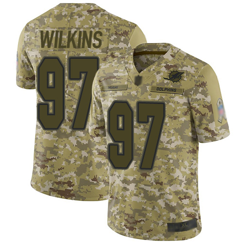 Miami Dolphins #97 Christian Wilkins Camo Men's Stitched Limited 2018 Salute To Service Jersey Men's cheap jerseys for sale - CheapJerseys.Shop