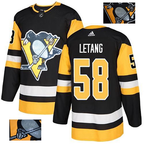 Pittsburgh Penguins #58 Kris Letang Black Home Authentic Fashion Gold Stitched Jersey Men's cheap jerseys for sale - CheapJerseys.Shop