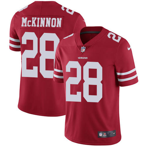 San Francisco 49ers #28 Jerick McKinnon Red Team Color Men's Stitched Vapor Untouchable Limited Jersey Men's cheap jerseys for sale - CheapJerseys.Shop