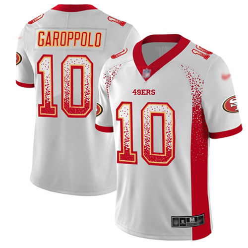49ers #10 Jimmy Garoppolo White Men's Stitched Limited Rush Drift Fashion Jersey cheap jerseys for sale - CheapJerseys.Shop