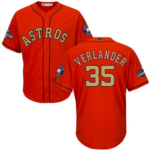 Houston Astros #35 Justin Verlander Orange 2018 Gold Program Cool Base Stitched Youth Jersey Youth cheap jerseys for sale - CheapJerseys.Shop