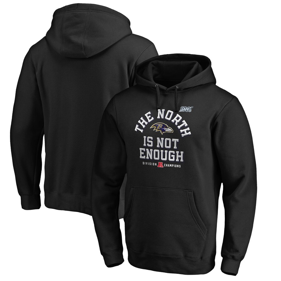 Baltimore Ravens 2019 AFC North Division Champions Cover Two Pullover Hoodie Black cheap jerseys for sale - CheapJerseys.Shop