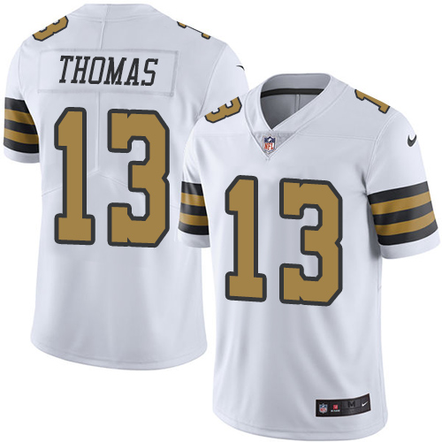 Saints #13 Michael Thomas White Youth Stitched Limited Rush Jersey cheap jerseys for sale - CheapJerseys.Shop
